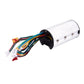 Aluminum scooter controller main board with mounting holes and multi-color wire leads
