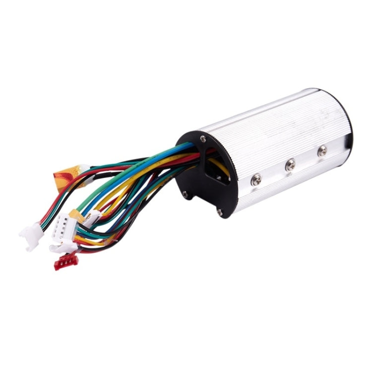 Aluminum scooter controller main board with mounting holes and multi-color wire leads