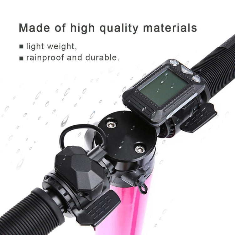 Black scooter LCD display controller with waterproof housing and mounting clamp