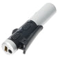 Silver hearing aid amplifier with audio output ports and adjustable ear hook
