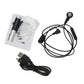 Hearing aid amplifier kit with USB cable, ear tips, and charging holder