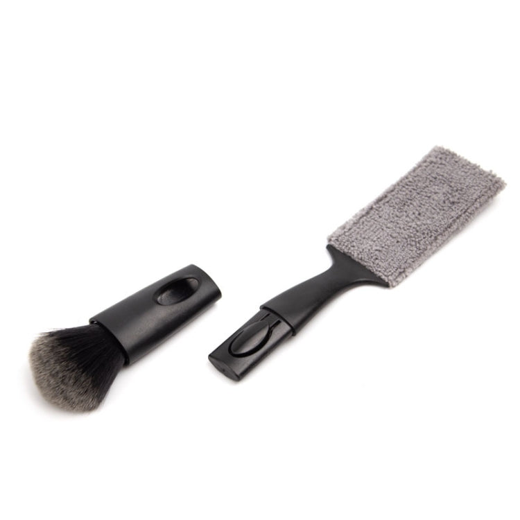 Dual-head detailing brushes with gray scrub pads and black handles