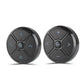 Black round steering wheel remote with blue call, menu (M), and volume +/- buttons