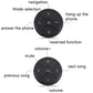 Round black steering wheel remote with navigation, phone call, and volume buttons