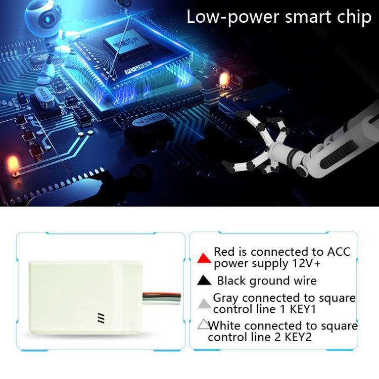 Steering wheel remote control box with wired connector for vehicle power