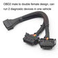 OBD2 male to double female 16-pin Y-split extension cable with braided harness
