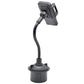 Universal phone mount with long flexible hose and textured cup base, dark gray