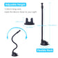 Adjustable flexible neck suction cup phone holder with base mount and dual clips