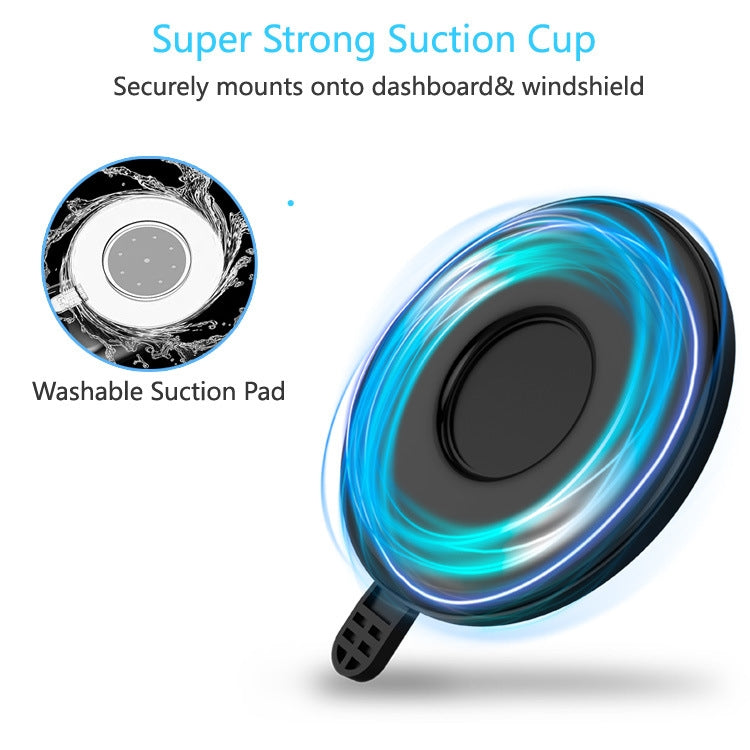 Washable suction pad for dashboard or windshield mount with blue airflow ring