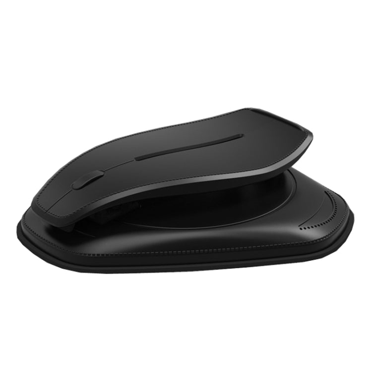Black dashboard-style base with curved top cradle for car phone mounting