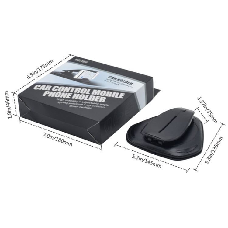 Car phone holder packaging with suction cup base and fold-out support arm