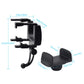 Car rearview mirror phone mount with adjustable arms and padded phone cradle.