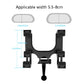 Car rearview mirror phone mount bracket with multiple adjustable clamp pads.