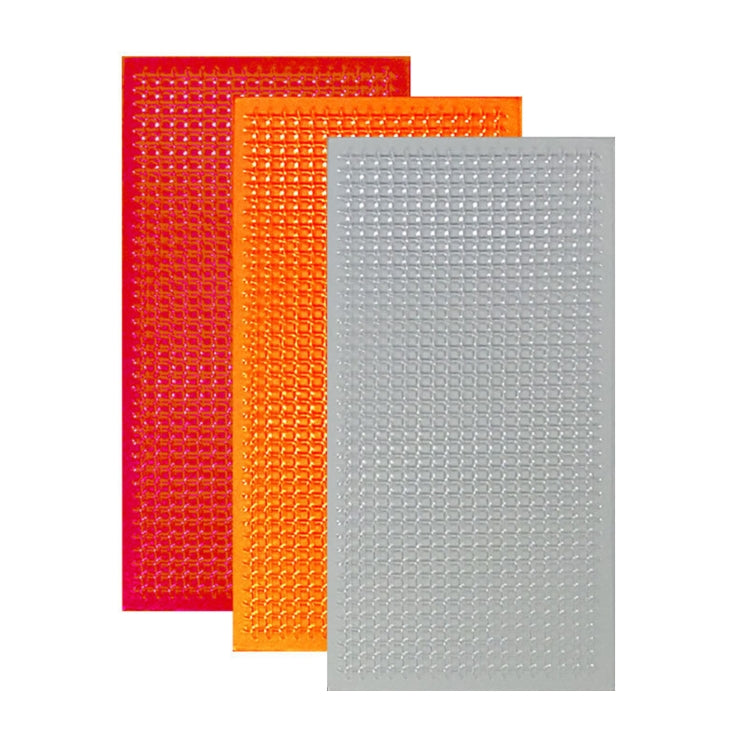 Car tail light repair patch kit with red, amber, and clear reflective lens sheets