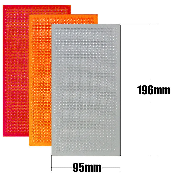 Car tail light repair patch kit lens sheets, 95mm x 196mm red, amber, clear