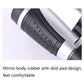 Silver binocular telescope close-up of textured anti-slip rubber grip on the body
