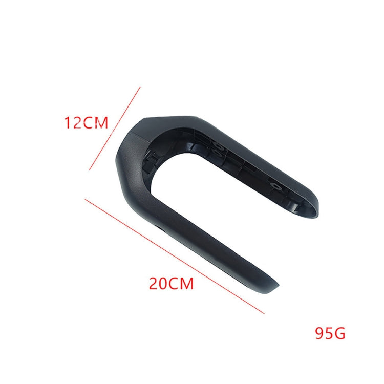 Dark gray curved front fork protection cover, shown with size markings
