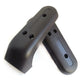 Dark gray curved fork protection cover pair with mounting holes and smooth finish