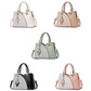 Two-tone lattice texture handbag in assorted colors, with top handles and crossbody strap