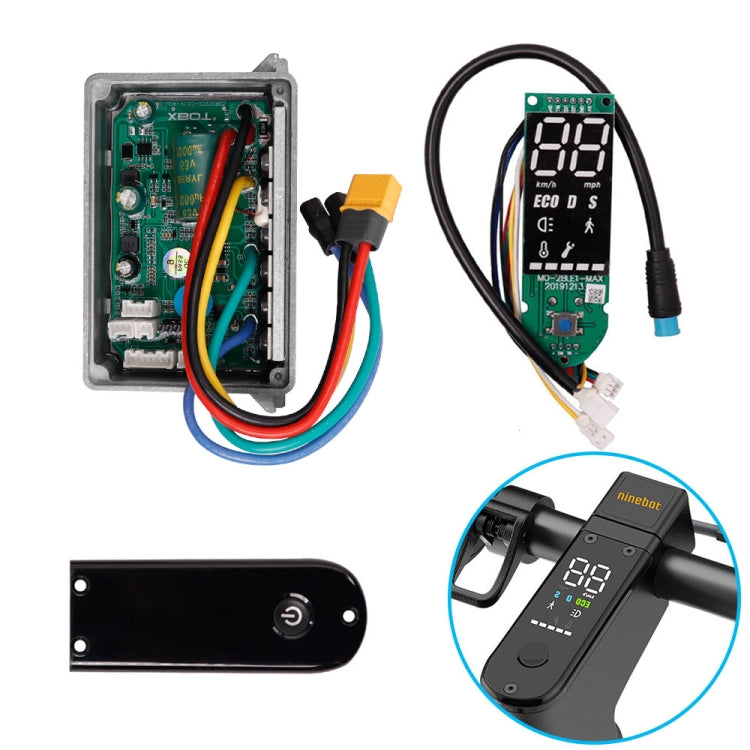 Electric scooter digital display instrument with open housing and multicolor wire connectors