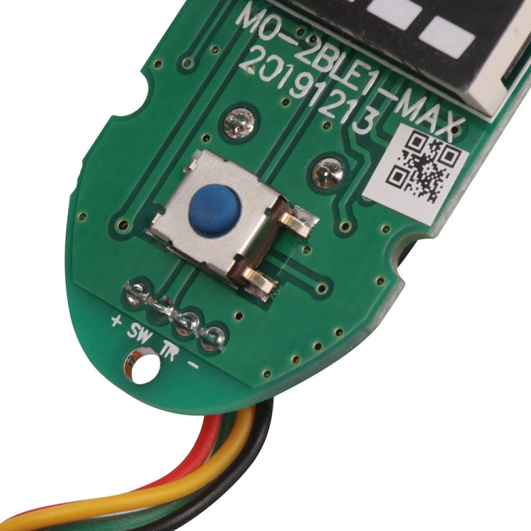 Electric scooter digital display instrument circuit board with blue button and QR label