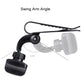 Black swing-arm phone holder with adjustable joint and cradle