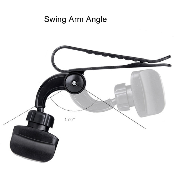 Black swing-arm phone holder with adjustable joint and cradle
