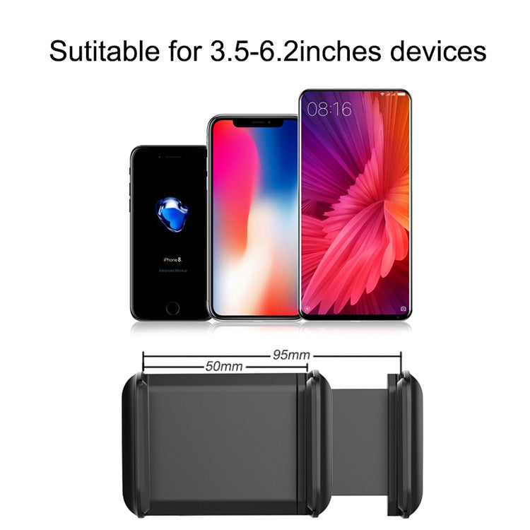 Black phone holder cradle with spring arms for 3.5–6.2 inch devices