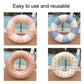 Pink striped inflatable underarm swimming ring with center handle, donut float