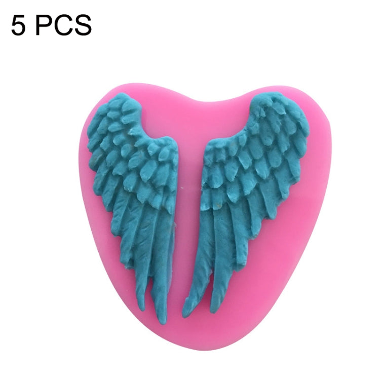 Angel wing silicone cake mold, pink heart with teal wing cavities