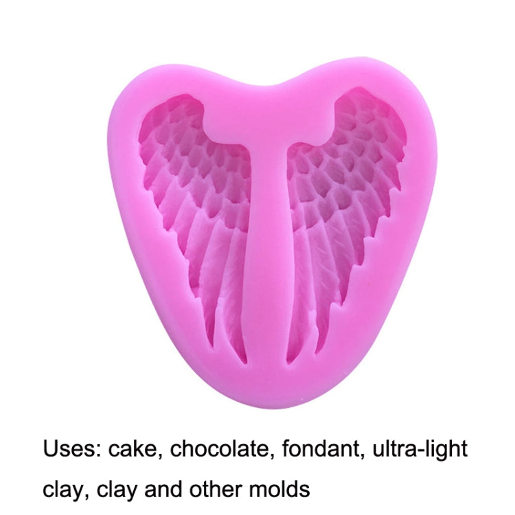 Angel wing silicone cake mold, pink heart with darker pink wing cavities