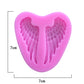 Angel wing silicone cake mold, pink heart with 7 cm size guide