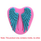 Angel wing silicone cake mold set, pink heart form with teal wing cavities