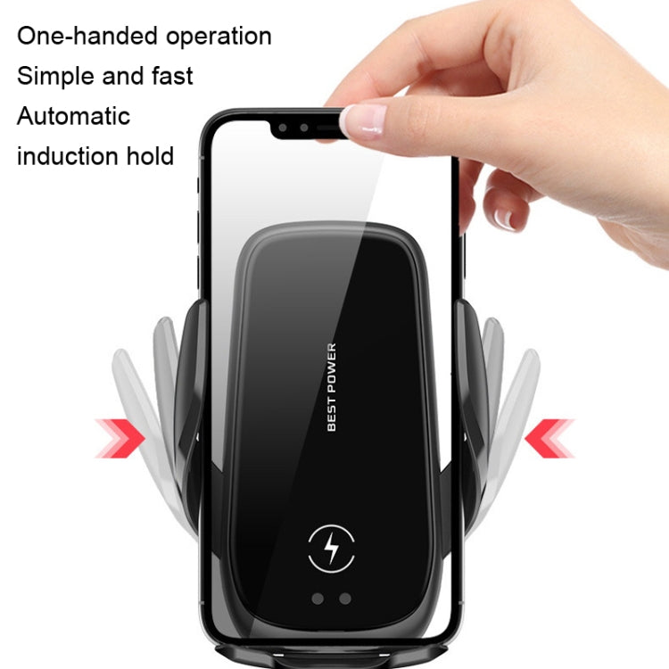Black one-handed automatic induction phone holder with cradle for vertical mounting