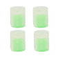 Set of 4 luminous green tire valve caps with split-effect translucent design