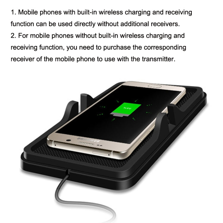 Wireless charging pad showing green charging lights under a mounted smartphone