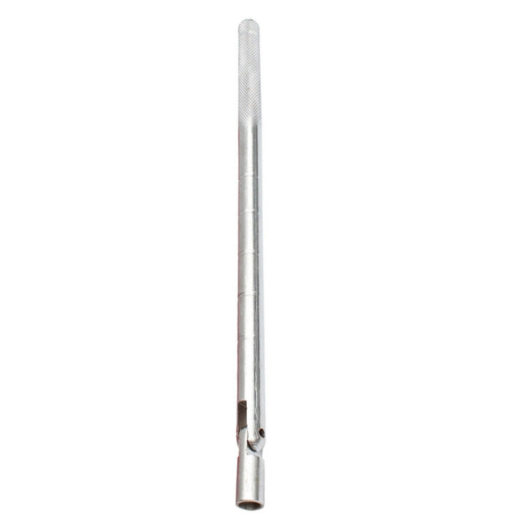 Steel-handled tire valve lever tool with metal threaded end