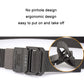 Men's gray elastic belt with black buckle and stitched webbing loop