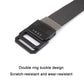 Men's gray elastic belt with double-ring black buckle