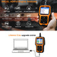 Handheld ANCEL engine analyzer scanner with Diagnostic Menu on orange/black screen