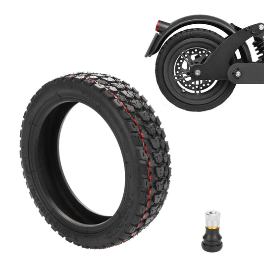 8.5-inch off-road tubeless scooter tire, black with red sidewall stripe