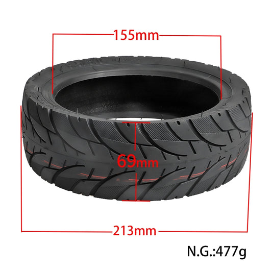 8.5-inch tire with tread; size markings 213mm length, 155mm diameter, 69mm width