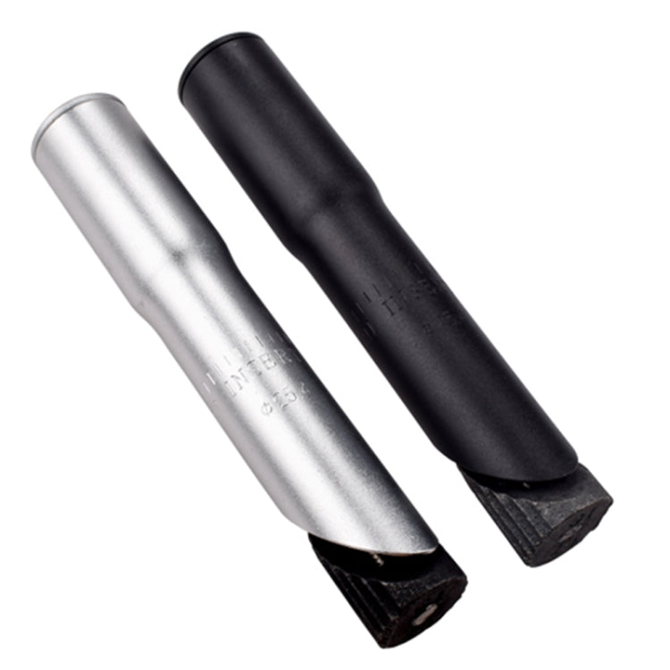 Black and silver handlebar height riser adapters, 160mm length, wedge clamp ends