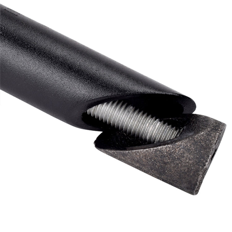 Black height riser adapter end with threaded bolt and wedge clamp