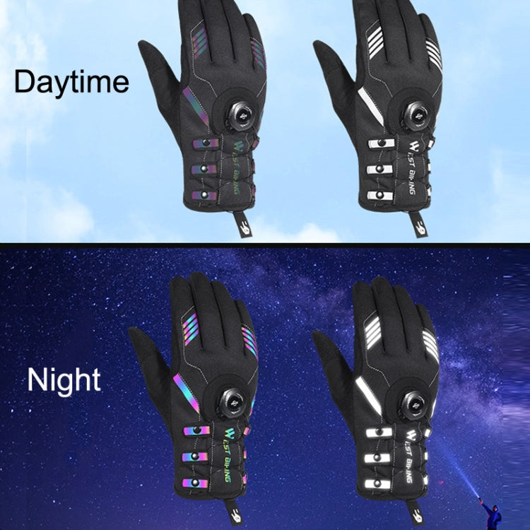 Pair of black long-finger cycling gloves with adjustable buckles and multicolor accents