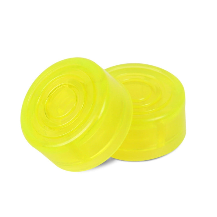 Yellow plastic electric guitar tuner pedal cap, two-piece circular knobs