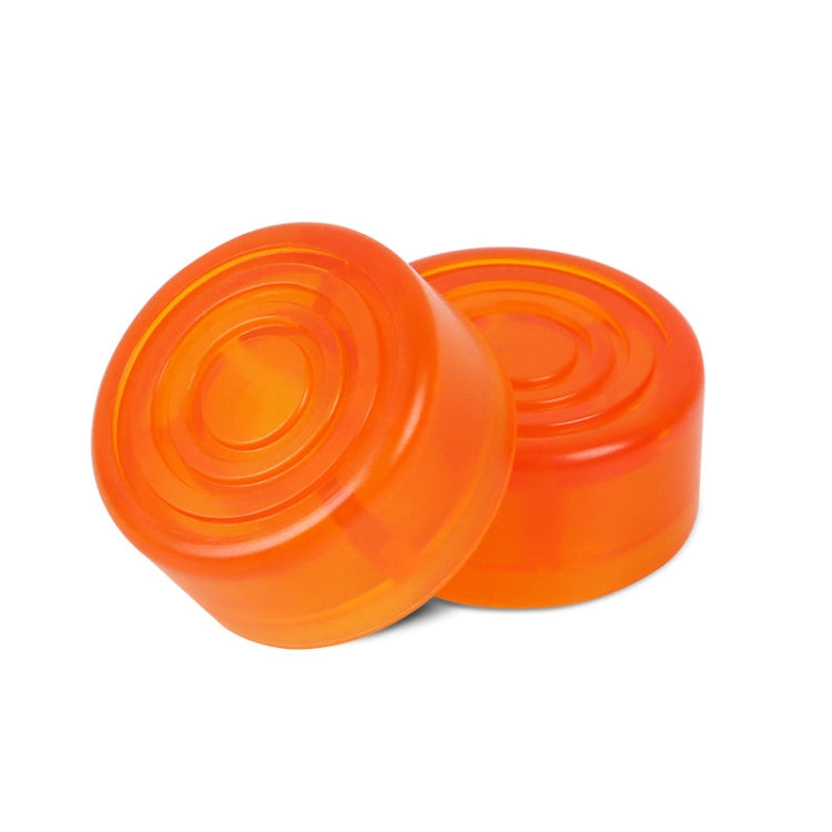 Orange plastic electric guitar tuner pedal cap, two-piece circular knobs