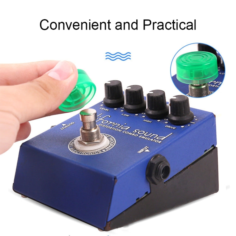 Guitar tuner pedal cap, green replacement knob cap with metal threaded post