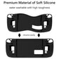 Black silicone case with large openings for ports and two-piece fit for handheld