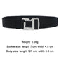 Aluminum alloy safety buckle belt, black webbing with silver rectangular buckle
